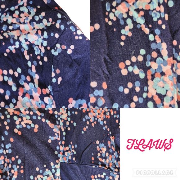 Motherhood Maternity Navy Blue Pink Polka Dot Short Sleeve V Neck Dress Sz XL - Picture 8 of 11